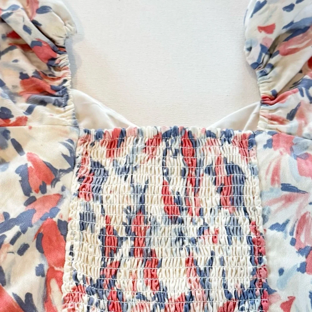 Abercrombie & Fitch Corset Sweetheart Puff Sleeve Top Women’s XS Fitted Smocked